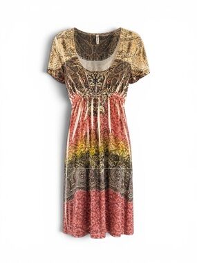 DNLA Sport Y2K Multicolor Paisley Print Dress